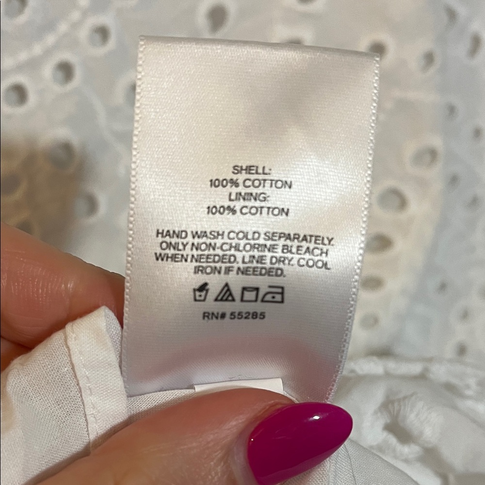 Express White Eyelet Ruffle Blouse - Picture 6 of 6